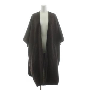 ポンチョ ジャケット ニット ロング トッパー M 茶 ブラウン WTLL9217YA /KU