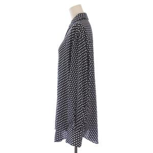 Theory 24AW Geo Block GGT BF Shirt シャツ ブラウス 長袖 総柄 S 黒 青 白 01-4408203