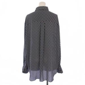 Theory 24AW Geo Block GGT BF Shirt シャツ ブラウス 長袖 総柄 S 黒 青 白 01-4408203