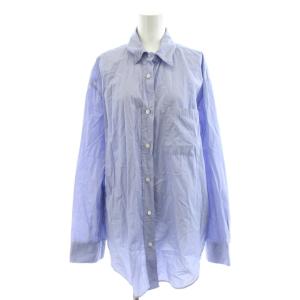 シャツ ブラウス 長袖 ストライプ柄 青 ブルー 19050500804010 /AN22