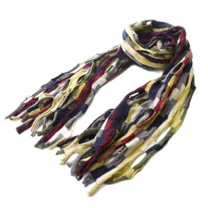 マフラー ストール マルチカラー 紺 ネイビー 黄色 イエロー /SS OS