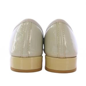 Repetto バレエシューズ パンプス ラウンドトゥ ローヒール エナメル リボン 装飾 41 グレー /BB