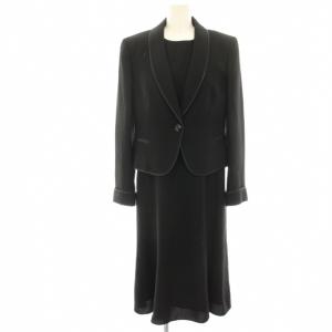 セットアップ フォーマル ショールカラージャケット 1B ワンピース 七分袖 ロング ミモレ 絹 シルク混