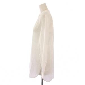 J.PRESS 23SS シャツ ブラウス 長袖 バンドカラー ワンカラー ストライプ柄 9 白 ホワイト /BB