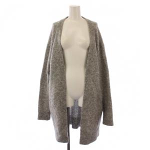 ニット カーディガン 長袖 ロング ウール モヘヤ XS グレー 3517280402 /BM