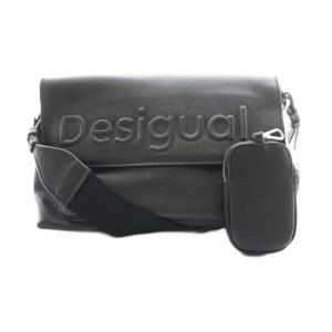 ミドルクロスボディバッグ ショルダー ロゴ 黒 ブラック /SS OS