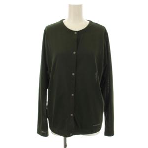 カーディガン XL グリーン 丸首 長袖 無地 /JP