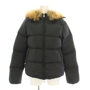 ダウンジャケット アウター フード ラクーンファー 38 黒 ブラック 1525-499-2440 /YT