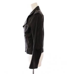 Deuxieme Classe L’ALLURE ライダース レザージャケット 馬革 アウター ダブル ショート丈 ジップアップ F 黒