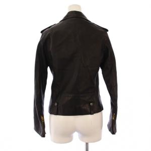Deuxieme Classe L’ALLURE ライダース レザージャケット 馬革 アウター ダブル ショート丈 ジップアップ F 黒