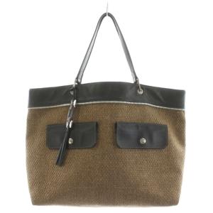 トートバッグ ハンドバッグ レザー切替 茶 ブラウン 黒 ブラック /AN2