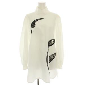 24AW Floral Embroidery High Neck blouse