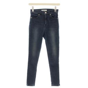 デニム スキニーパンツ USED加工 24 青 ブルー /G