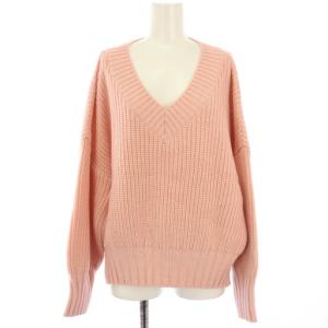 セーター ウール F ピンク Vネック 長袖 リブニット /TK