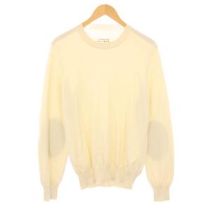 コットンニット セーター エルボーパッチ L アイボリー S30HA0859