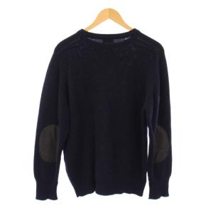SAINT LAURENT PARIS ニット プルオーバー クルーネック アルパカ M ネイビー