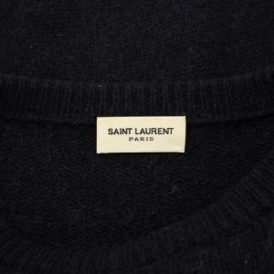 SAINT LAURENT PARIS ニット プルオーバー クルーネック アルパカ M ネイビー