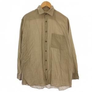 シャツ 長袖 シルク 38 ベージュ I23SS-SH69A /BM