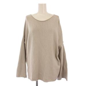 DERBY wide プルオーバー ニット セーター 長袖 ラウンドネック F ベージュ 21080500818010