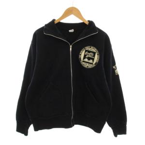 ジップアップ ジャケット スウェット 長袖 ブラック /YM