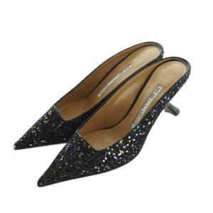 パンプス ポインテッドトゥ グリッター 36.5 23.5cm 黒 ブラック マルチカラー 3284 /MI