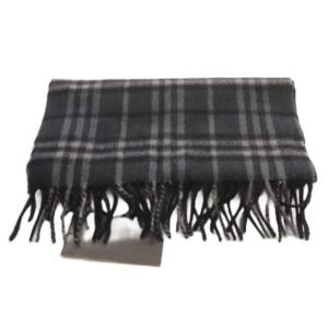 BURBERRY マフラー チェック カシミヤ グレー