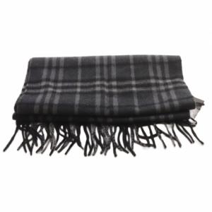 BURBERRY マフラー チェック カシミヤ グレー
