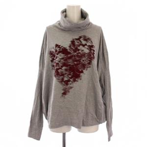 カットソー 長袖 タートルネック ハート プリント 2 グレー 16-01-382019 /BM
