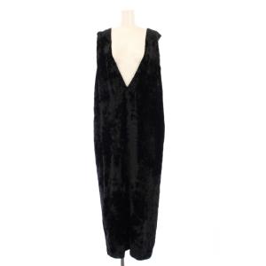 ベロアワンピース ノースリーブ ロング 1 黒 168-3255008 /KH