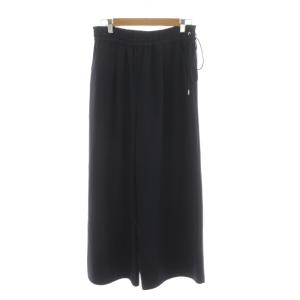 ワイドパンツ ウエストゴム イージー M 紺 ネイビー /RR