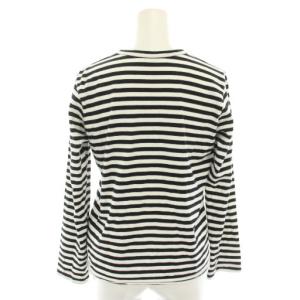 PLAY Comme des Garçons ロンT Tシャツ カットソー クルーネック 長袖 ボーダー柄 ハートワッペン L 白 ホワイト 黒 ブラック