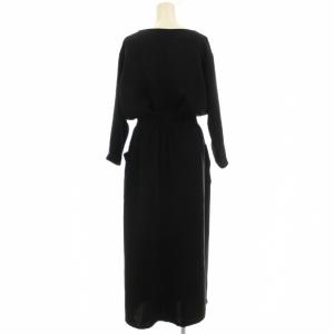 NOBLE カシュクール ワンピース ロング 長袖 38 黒 ブラック /G
