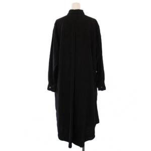 zucca 23AW シャツワンピース ロング 長袖 胸元刺繍 M 黒 ZU33FH025 /BM