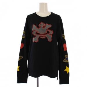 Tシャツ カットソー 長袖 クルーネック プリント ロゴ オーブ M 黒 16-12-332035 /BM