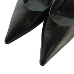 PRADA ミュール ポインテッドトゥ レザー 38.5 25.5cm 黒 ブラック 2211C /MI