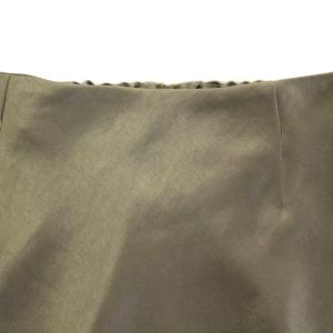 IENA ダブルサテンスカート フレア マキシ ロング ワンカラー 無地 40 カーキ /BB