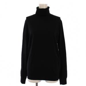 ニット セーター 長袖 タートルネック ウール 2 黒 /BM