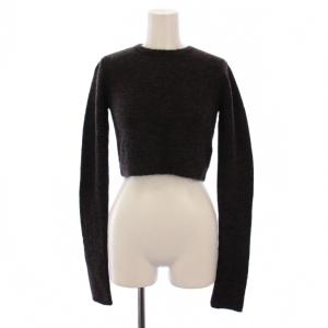 23AW ニット セーター 長袖 クルーネック ショート丈 ウール モヘヤ F グレー 23080240156031