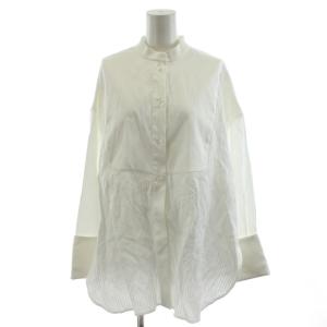 シロコン shirocon ダブルカフス タキシードリボンブラウス シャツ 長袖 38 白 ホワイト SC21-23014AW