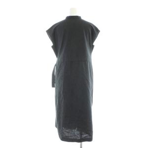 HUMAN WOMAN ワンピース ロング ノースリーブ M 黒 ブラック スタンドカラー /AP