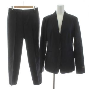 CANONICO ノーラペル ジャケット スーツ セットアップ テーパードパンツ ノーカラー ウール 40