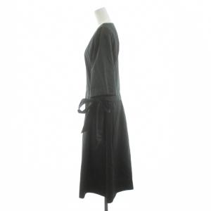 MARGARET HOWELL COTTON SILK POPLIN DRESS ワンピース フレア ミモレ ロング 五分袖 リボン シルク混