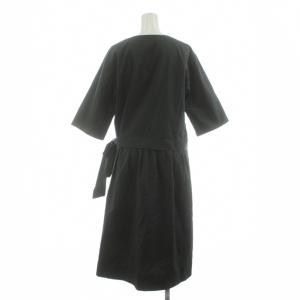 MARGARET HOWELL COTTON SILK POPLIN DRESS ワンピース フレア ミモレ ロング 五分袖 リボン シルク混