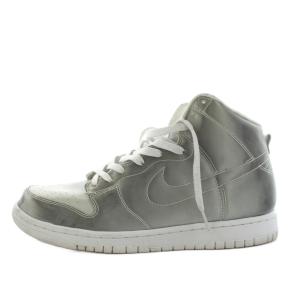 NIKE ×CLOT Dunk High Silver Flux スニーカー