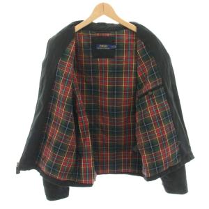 POLO RALPH LAUREN スイングトップジャケット ブルゾン アウター 裏地チェック柄 ポロ刺繍 L 黒 ブラック /YT