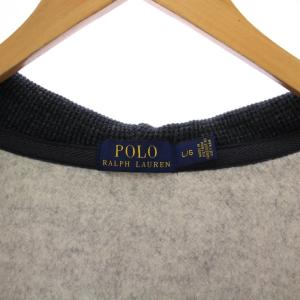 POLO RALPH LAUREN ジップアップパーカー スウェット 長袖 裏起毛 スモールポニー L 紺 /KH