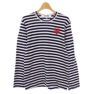 AD2024/7 Tシャツ カットソー ロンT 長袖 ボーダー ハート S 紺 白 AX-T806 /KH