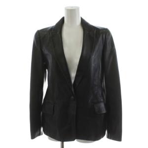 レザージャケット 革ジャン 羊革 ラムレザー 絹 シルク 黒 ブラック /AN55