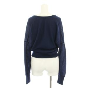 BALENCIAGA ニッツ KNITS ニット セーター U[ネック 長袖 ロゴ刺繍 38 紺 ネイビー 赤 レッド /YT