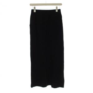 24AW ウォッシャブルスムース ニットスカート ウール 38 黒 ブラック 無地 ロング丈 タイトシルエット